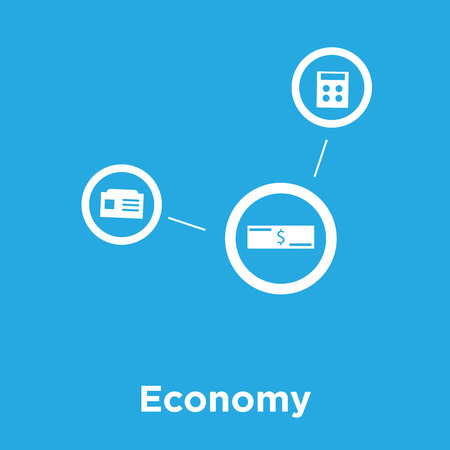 Economy icon isolated on a blue backgroundのイラスト素材