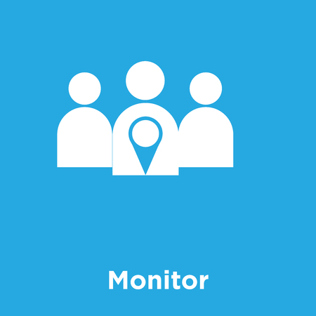 Monitor icon isolated on blue background, vector illustrationのイラスト素材