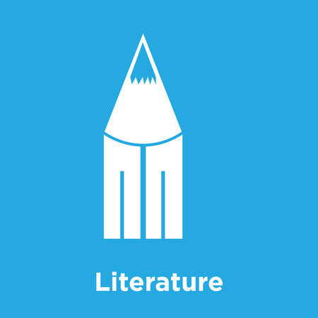 Literature icon isolated on blue background, vector illustration.のイラスト素材