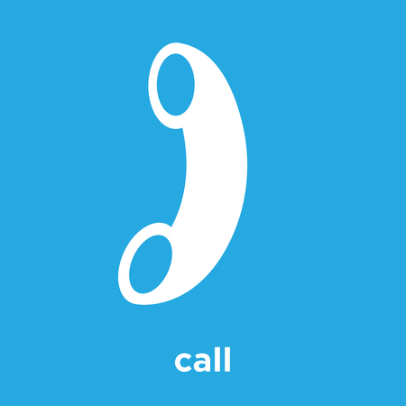 Call icon isolated on blue background, vector illustrationのイラスト素材