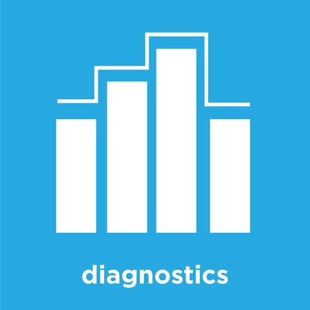 Diagnostics icon isolated on blue background, vector illustrationのイラスト素材