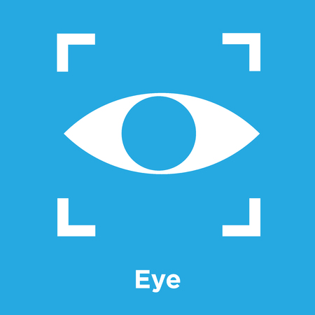 Eye icon isolated on a blue backgroundのイラスト素材