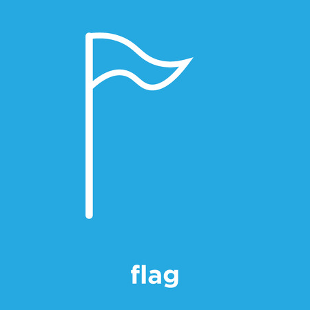 Flag icon isolated on blue background, vector illustration.のイラスト素材