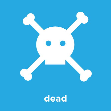 Dead icon isolated on blue background, vector illustration.のイラスト素材