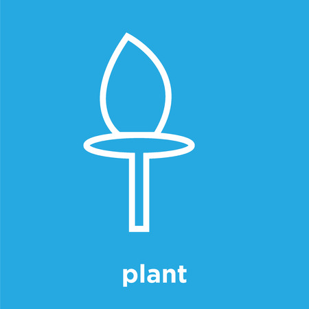 Plant icon isolated on blue background, vector illustrationのイラスト素材