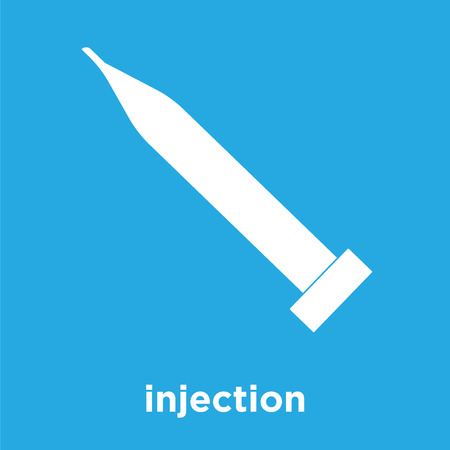 Injection icon isolated on blue background, vector illustrationのイラスト素材