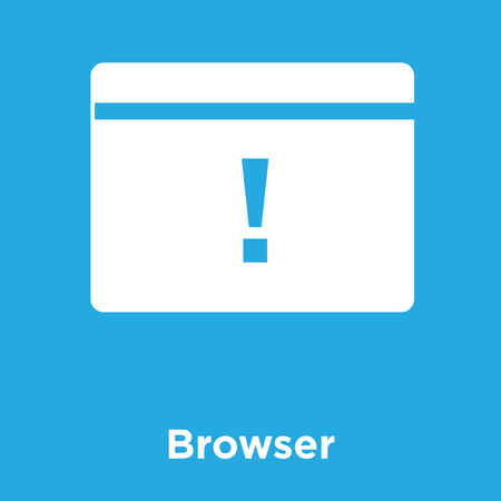 Browser icon isolated on blue background, vector illustrationのイラスト素材