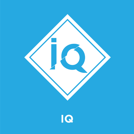 IQ icon isolated on blue background, vector illustrationのイラスト素材