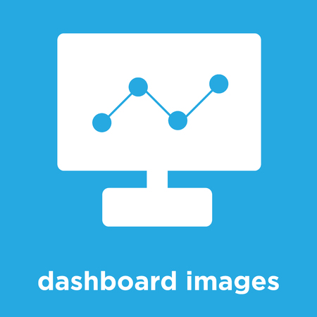 dashboard images icon isolated on blue background, vector illustrationのイラスト素材