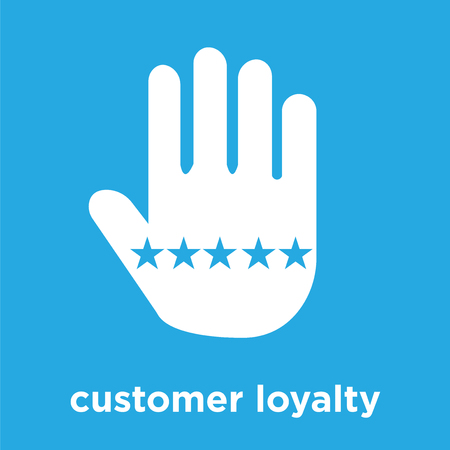 customer loyalty icon isolated on blue background, vector illustrationのイラスト素材
