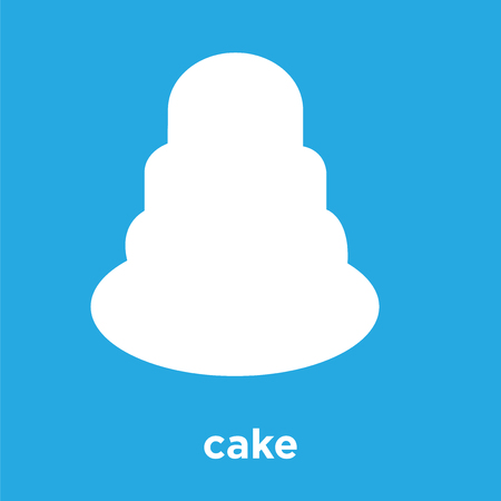cake icon isolated on blue background, vector illustration