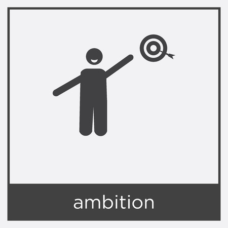Ambition icon isolated on white background with black borderのイラスト素材