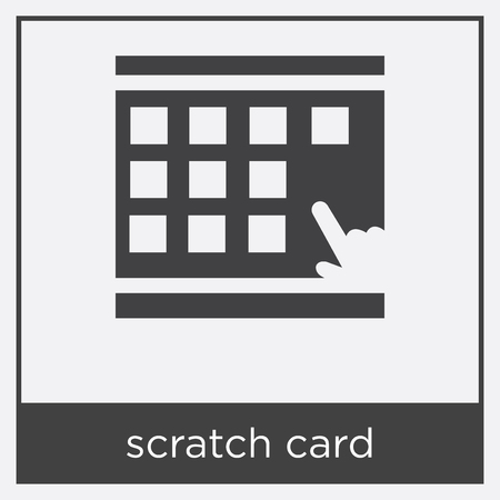 Scratch card icon isolated on white background with black borderのイラスト素材