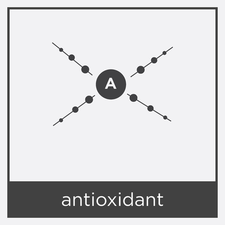 Antioxidant icon isolated on white background with black borderのイラスト素材