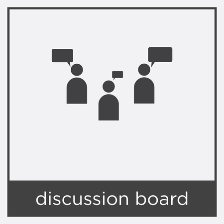 Discussion board icon isolated on white background with black borderのイラスト素材