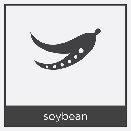 soybean icon isolated on white background with black borderのイラスト素材