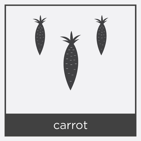 Carrot icon isolated on white background with black borderのイラスト素材