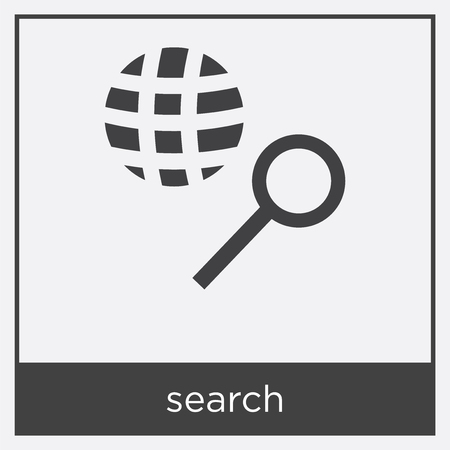 Search icon isolated on white background with black borderのイラスト素材