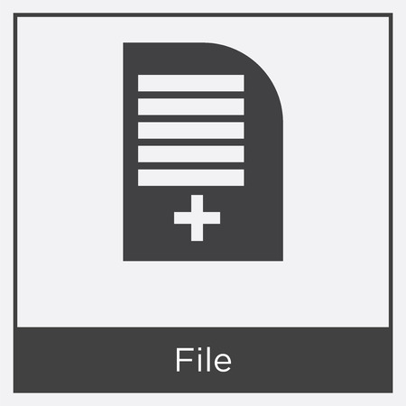 File icon isolated on white background with black borderのイラスト素材