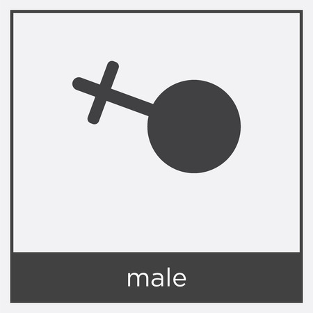 male icon isolated on white background with black borderのイラスト素材