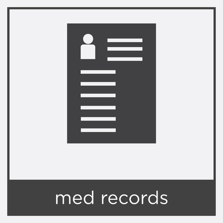 med records icon isolated on white background with black borderのイラスト素材