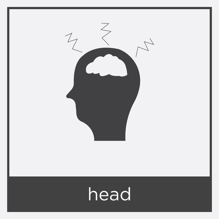 head icon isolated on white background with black borderのイラスト素材