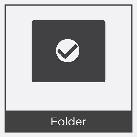 Folder icon isolated on white background with black borderのイラスト素材