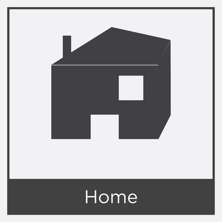 Home icon isolated on white background with black borderのイラスト素材