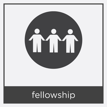 Fellowship icon isolated on white background with black borderのイラスト素材