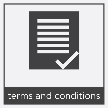Terms and conditions icon isolated on white background with black borderのイラスト素材