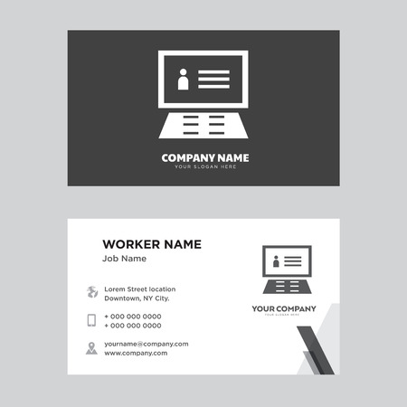 Laptop business card design template, Visiting for your company, Modern Creative and Clean identity Card Vectorのイラスト素材