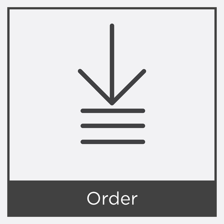 Order icon isolated on white background with gray frame, sign and symbol.のイラスト素材