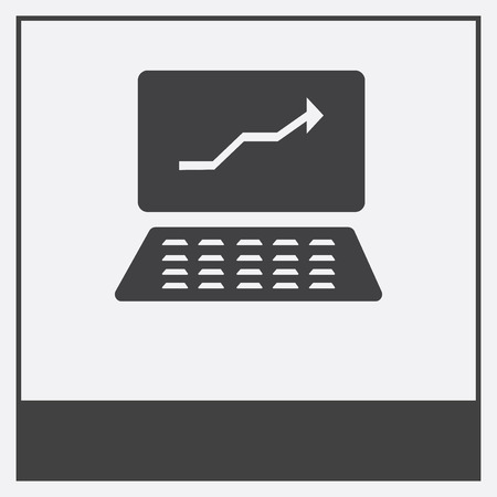 Laptop icon isolated on white background with gray frame, sign and symbol.のイラスト素材
