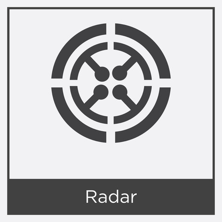 Radar icon isolated on white background with gray frame, sign and symbol.のイラスト素材