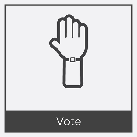 Vote icon isolated on white background with gray frame, sign and symbol.のイラスト素材