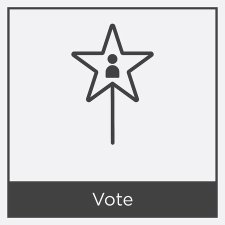 Vote icon isolated on white background with gray frame, sign and symbol.のイラスト素材