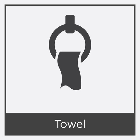 Towel icon isolated on white background with gray frame, sign and symbol.のイラスト素材