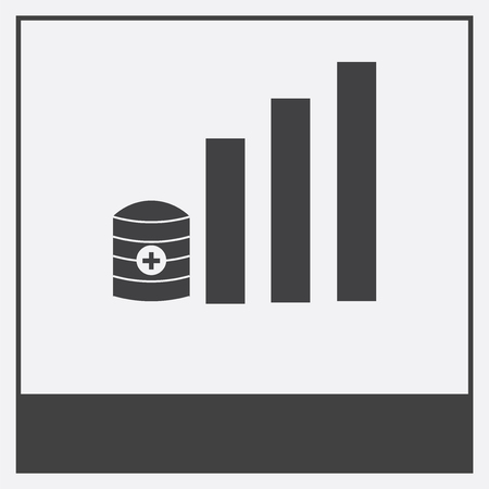 Bar graph icon isolated on white background with gray frame, sign and symbol.のイラスト素材