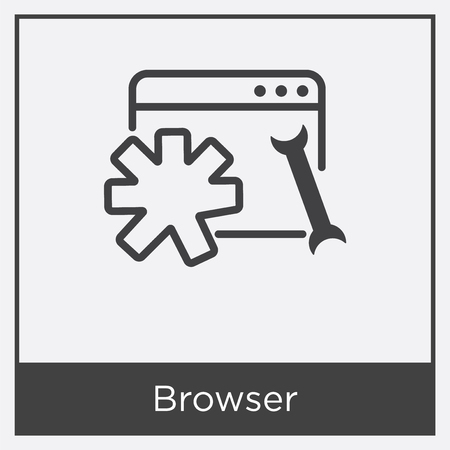 Browser icon isolated on white background with gray frame, sign and symbolのイラスト素材