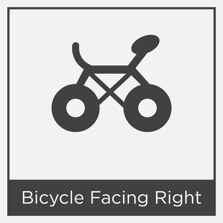 Bicycle Facing Right icon isolated on white background with gray frame, sign and symbolのイラスト素材