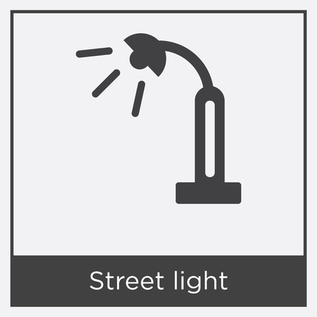 Street light icon isolated on white background with gray frame, sign and symbolのイラスト素材
