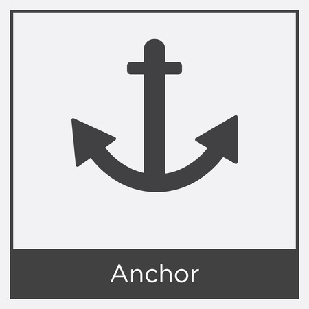 Anchor icon isolated on white background with gray frame, sign and symbolのイラスト素材