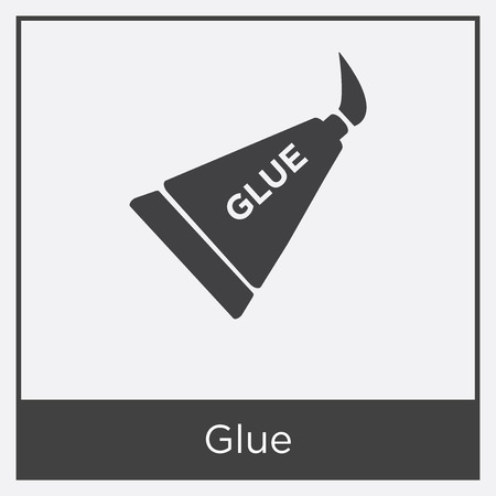 Glue icon isolated on white background with gray frame, sign and symbolのイラスト素材