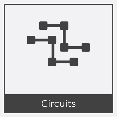 Circuits icon isolated on white background with gray frame, sign and symbolのイラスト素材
