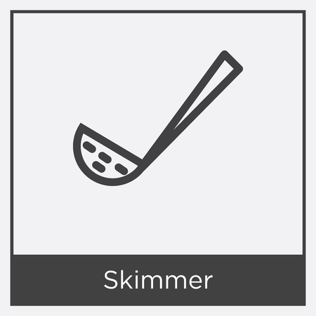 Skimmer icon isolated on white background with gray frame, sign and symbolのイラスト素材