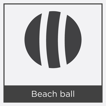 Beach ball icon isolated on white background with gray frame, sign and symbol.のイラスト素材