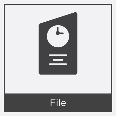 File icon isolated on white background with gray frame, sign and symbol.のイラスト素材