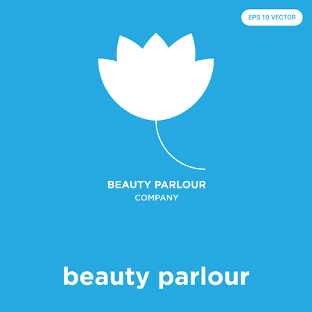 beauty parlour vector icon isolated on blue background, sign and symbolのイラスト素材