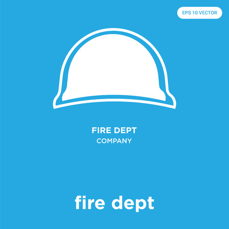 fire dept vector icon isolated on blue background, sign and symbolのイラスト素材