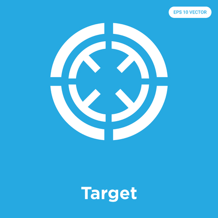 Target vector icon isolated on blue background, sign and symbolのイラスト素材